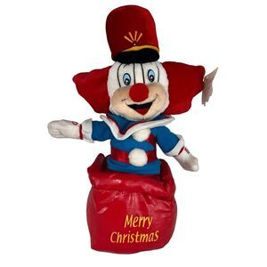 2002 Bozo the Clown w Tag Stuffed Animal Plush Merry Christmas Jack in the Box